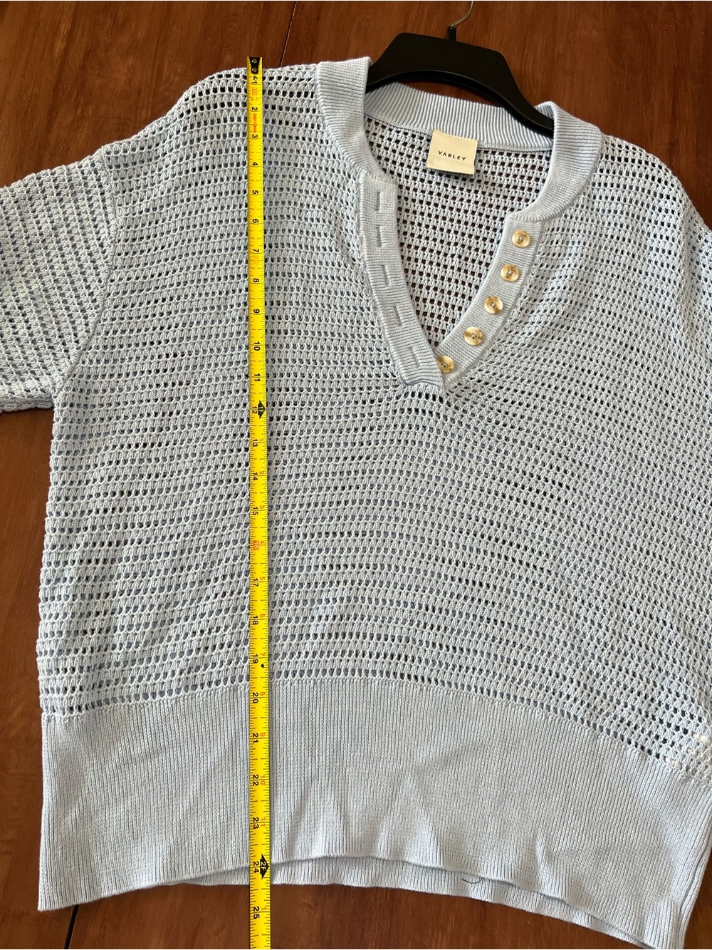 Varley Callie Knit Top Light Blue Size M - Picture 7 of 9